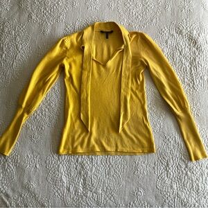 EUC BCBG Maxazaria marigold sweater w/self tie & ribbed sleeves
